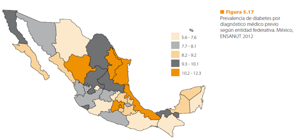 mapa mexico diabetes